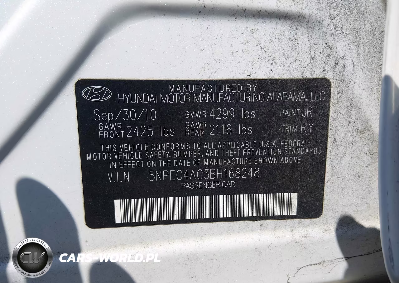 2011 Hyundai Sonata Limited VIN:5NPEC4AC3BH168248 - 9