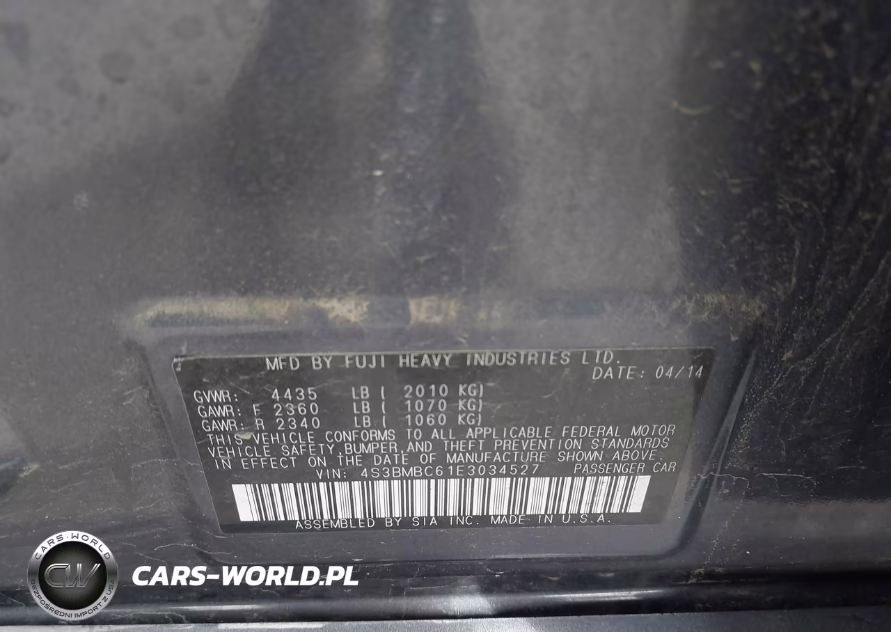 2014 Subaru Legacy 2.5I Premium VIN:4S3BMBC61E3034527 - 9