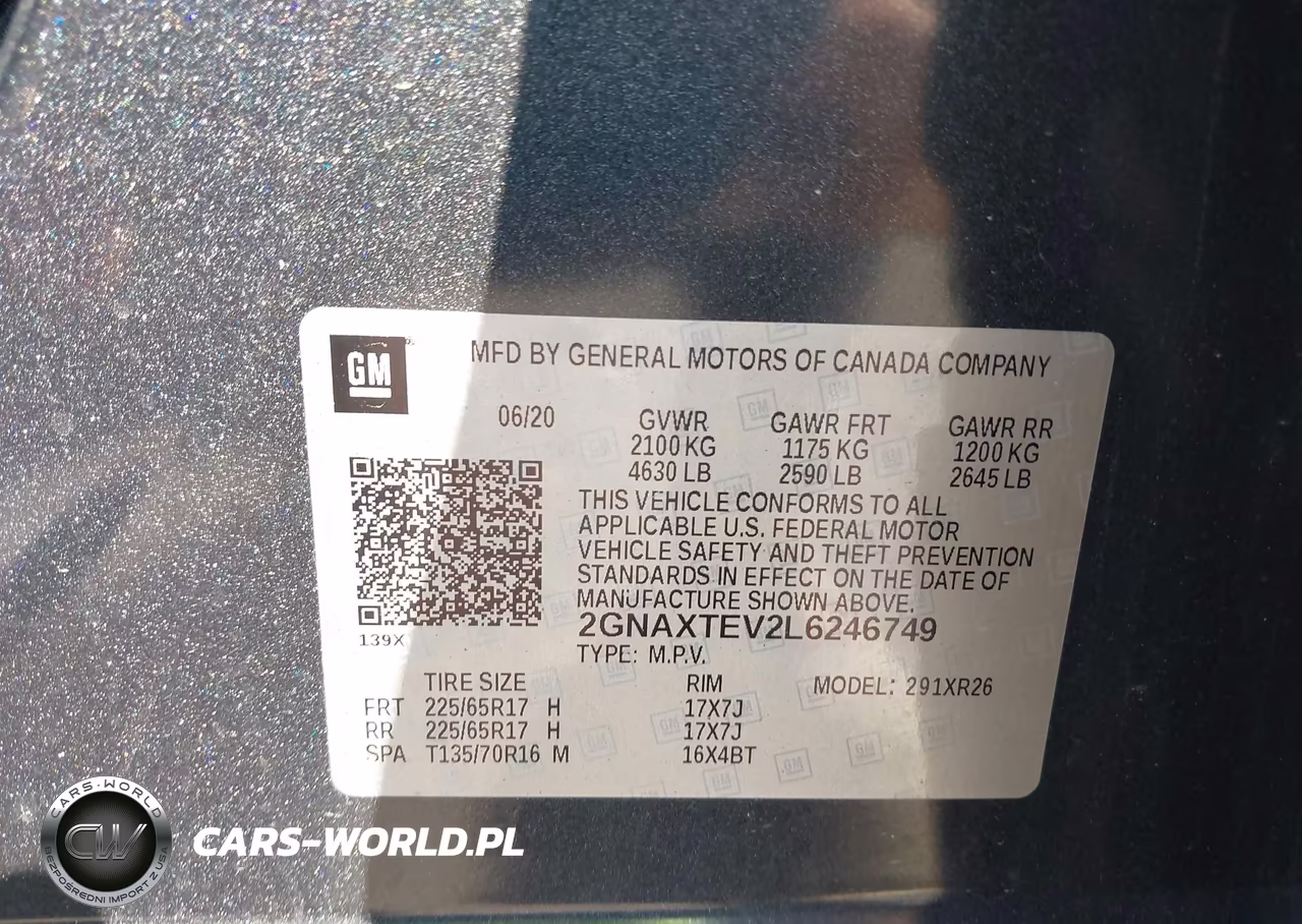 2020 Chevrolet Equinox Awd 2Fl VIN:2GNAXTEV2L6246749 - 9