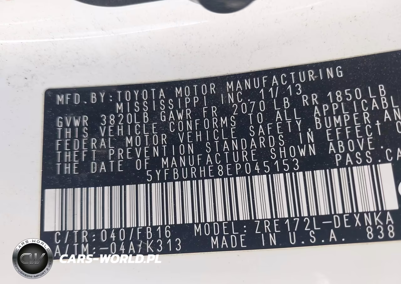 2014 Toyota Corolla Le Plus VIN:5YFBURHE8EP045153 - 9