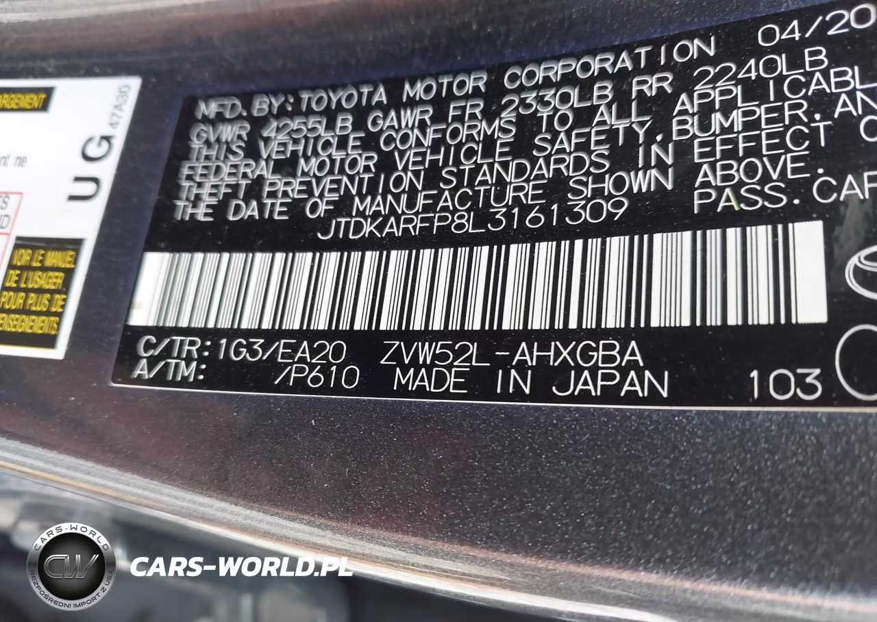 2020 Toyota Prius Prime Xle VIN:JTDKARFP8L3161309 - 9