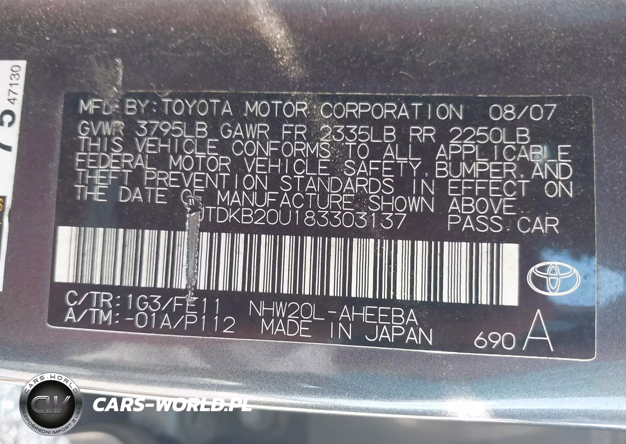 2008 Toyota Prius VIN:JTDKB20U183303137 - 9