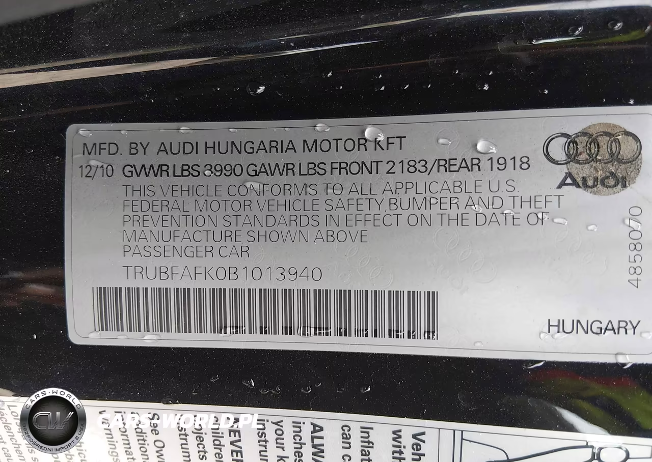 2011 Audi Tt 2.0T Premium Plus VIN:TRUBFAFK0B1013940 - 9