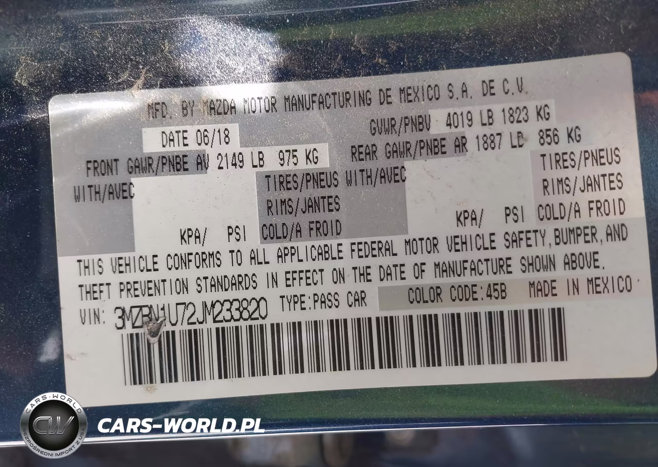 2018 Mazda Mazda3 Sport VIN:3MZBN1U72JM233820 - 9