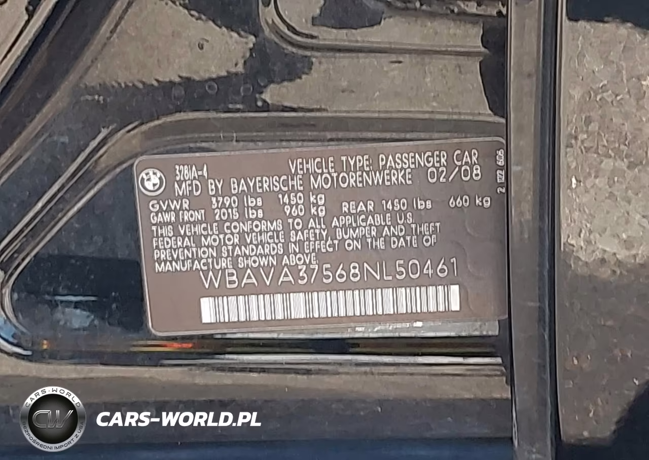 2008 BMW 328I VIN:WBAVA37568NL50461 - 9
