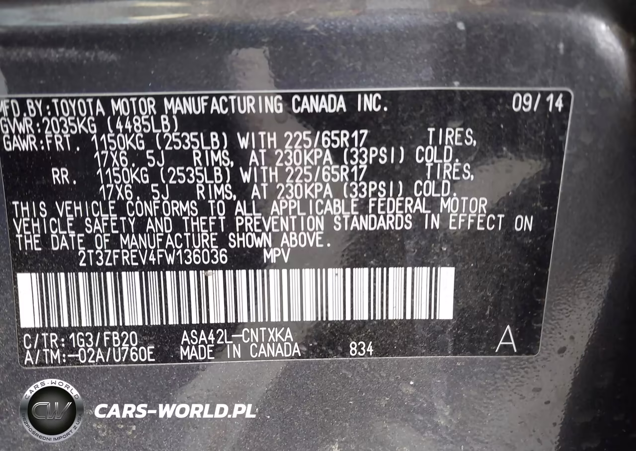 2015 Toyota Rav4 Le VIN:2T3ZFREV4FW136036 - 9
