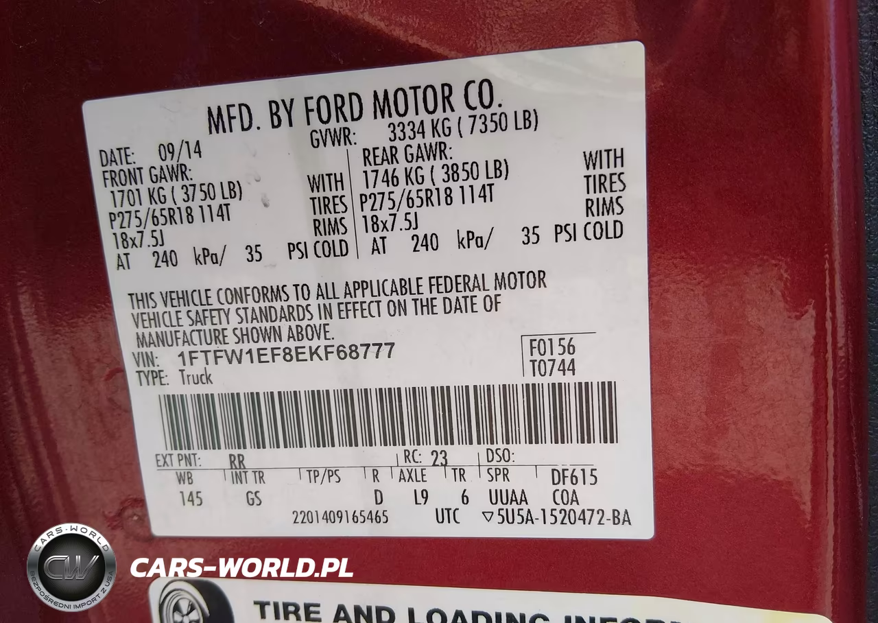 2014 Ford F-150 VIN:1FTFW1EF8EKF68777 - 9