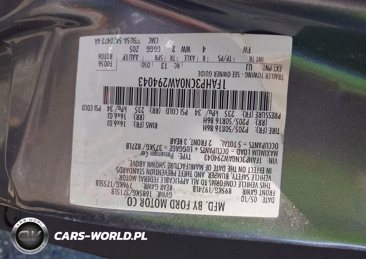 2010 Ford Focus Se VIN:1FAHP3CN0AW294043 - 9