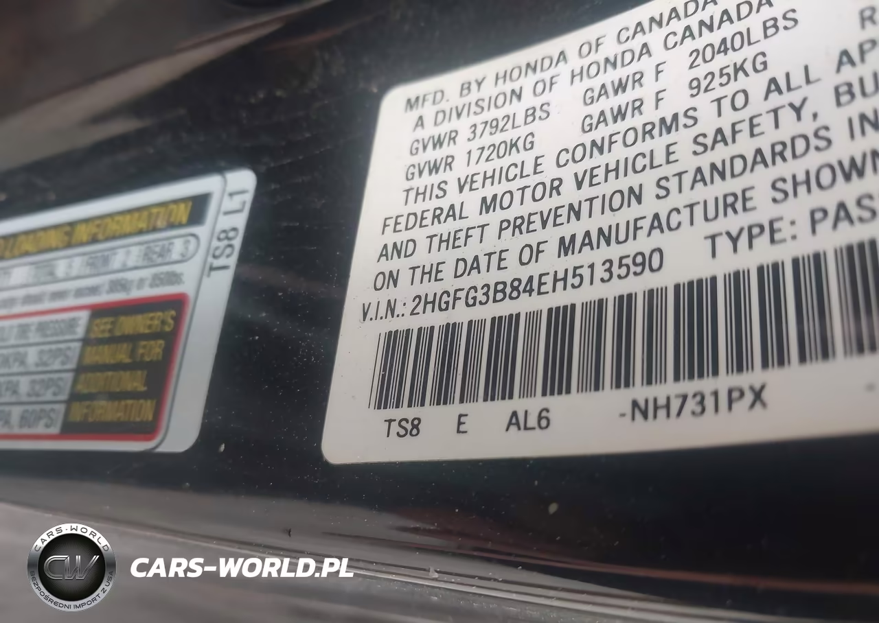 2014 Honda Civic Ex VIN:2HGFG3B84EH513590 - 9