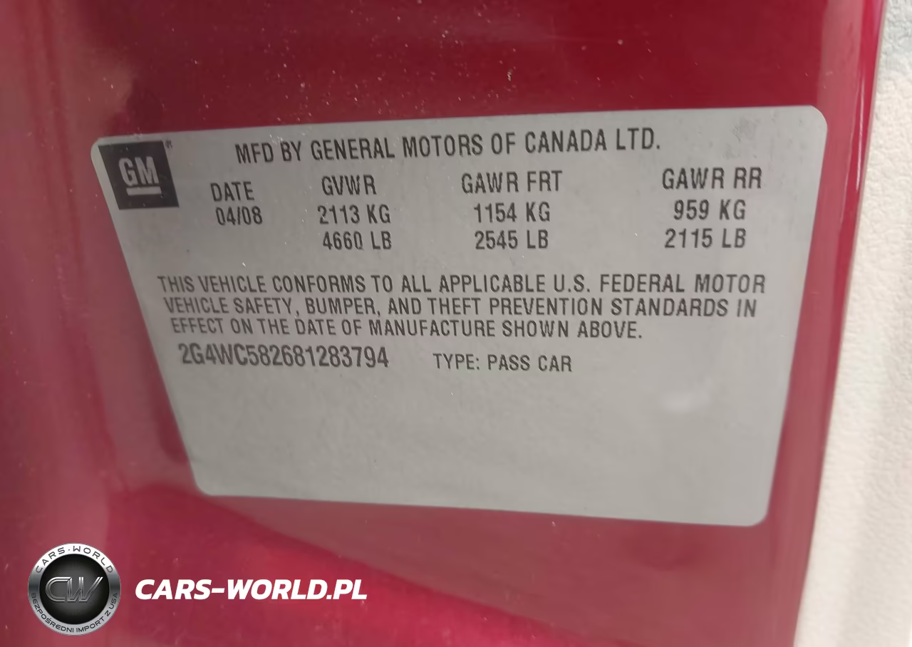 2008 Buick Lacrosse Cx VIN:2G4WC582681283794 - 9
