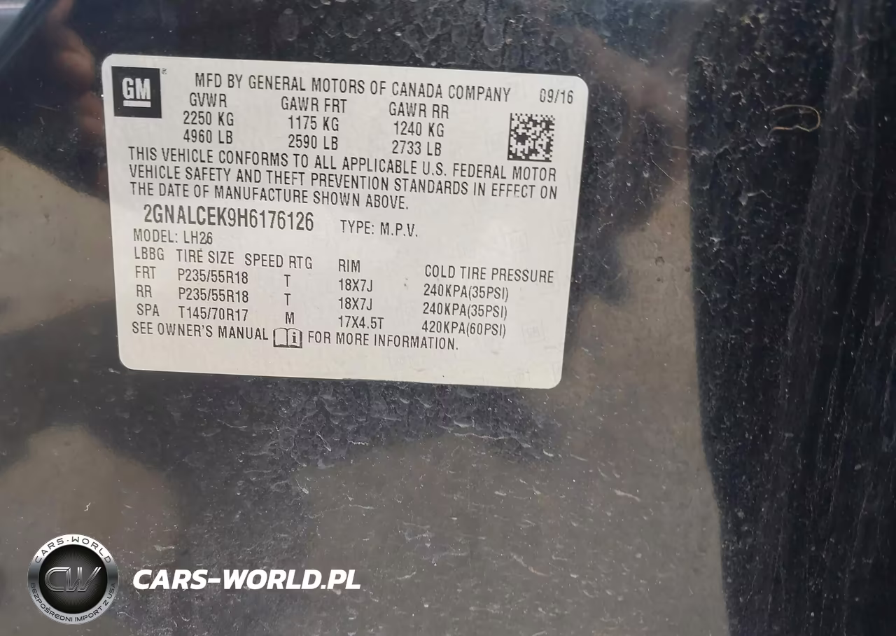 2017 Chevrolet Equinox Lt VIN:2GNALCEK9H6176126 - 9