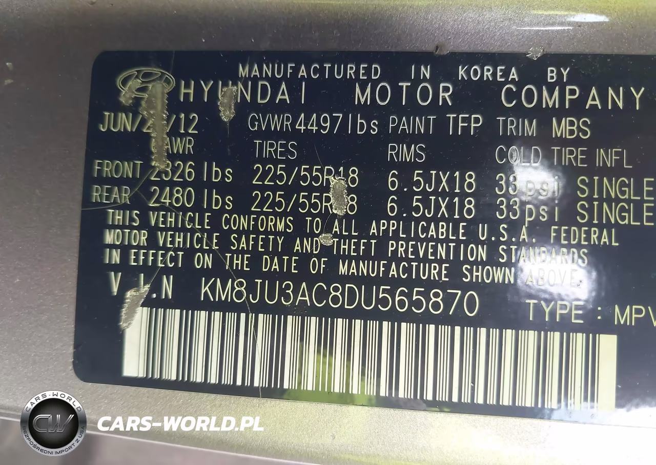 2013 Hyundai Tucson Limited VIN:KM8JU3AC8DU565870 - 9