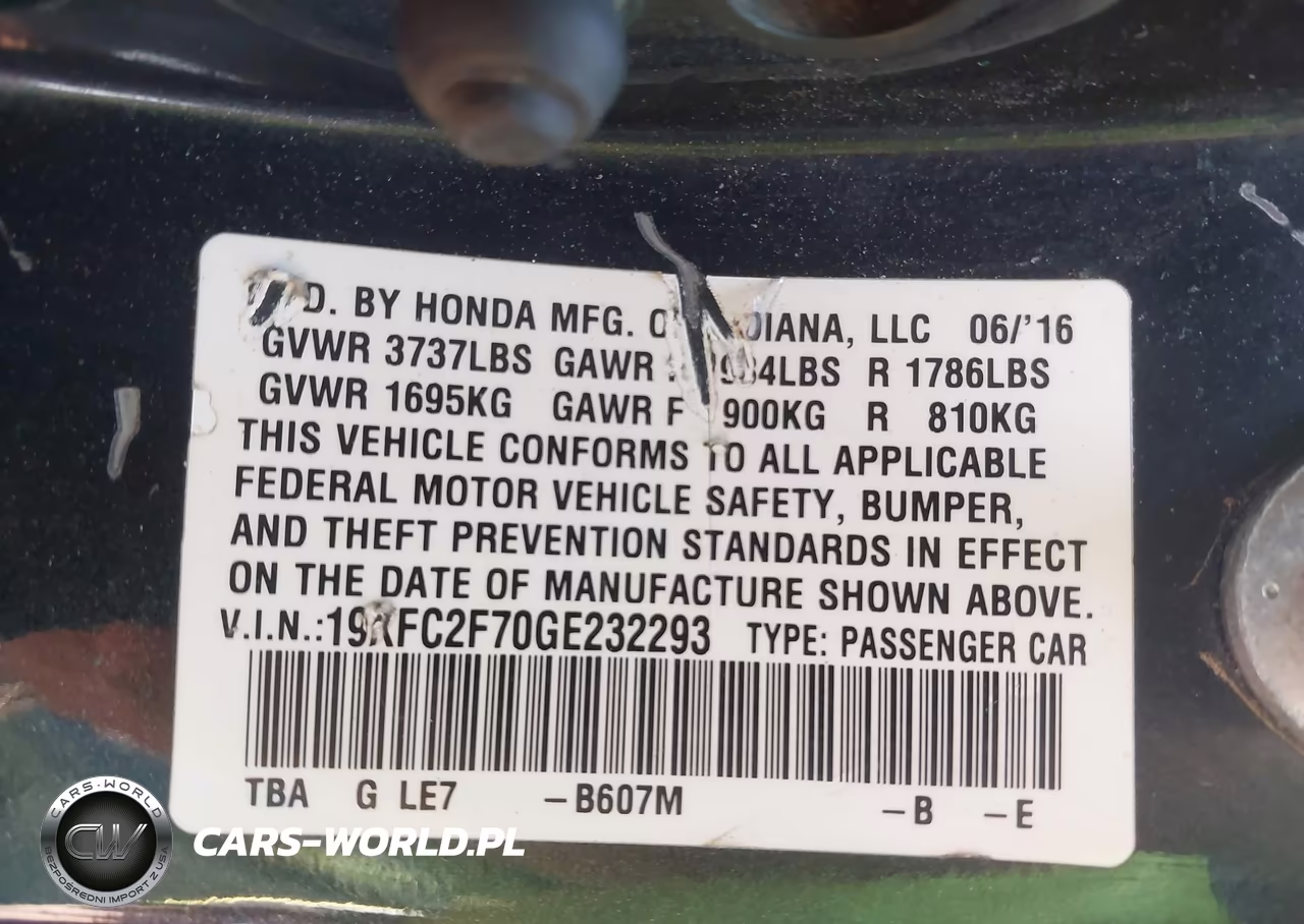 2016 Honda Civic Ex VIN:19XFC2F70GE232293 - 9