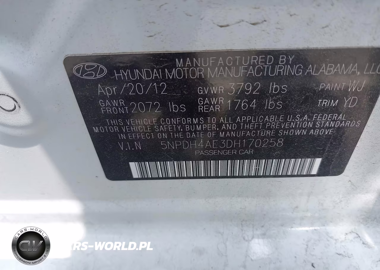 2013 Hyundai Elantra Gls VIN:5NPDH4AE3DH170258 - 9