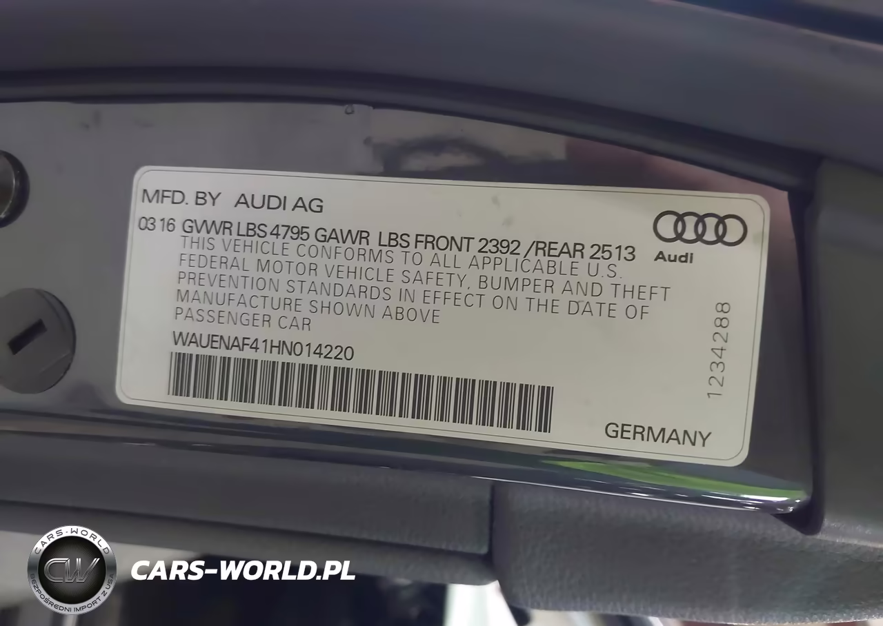 2017 Audi A4 Premium Plus VIN:WAUENAF41HN014220 - 9