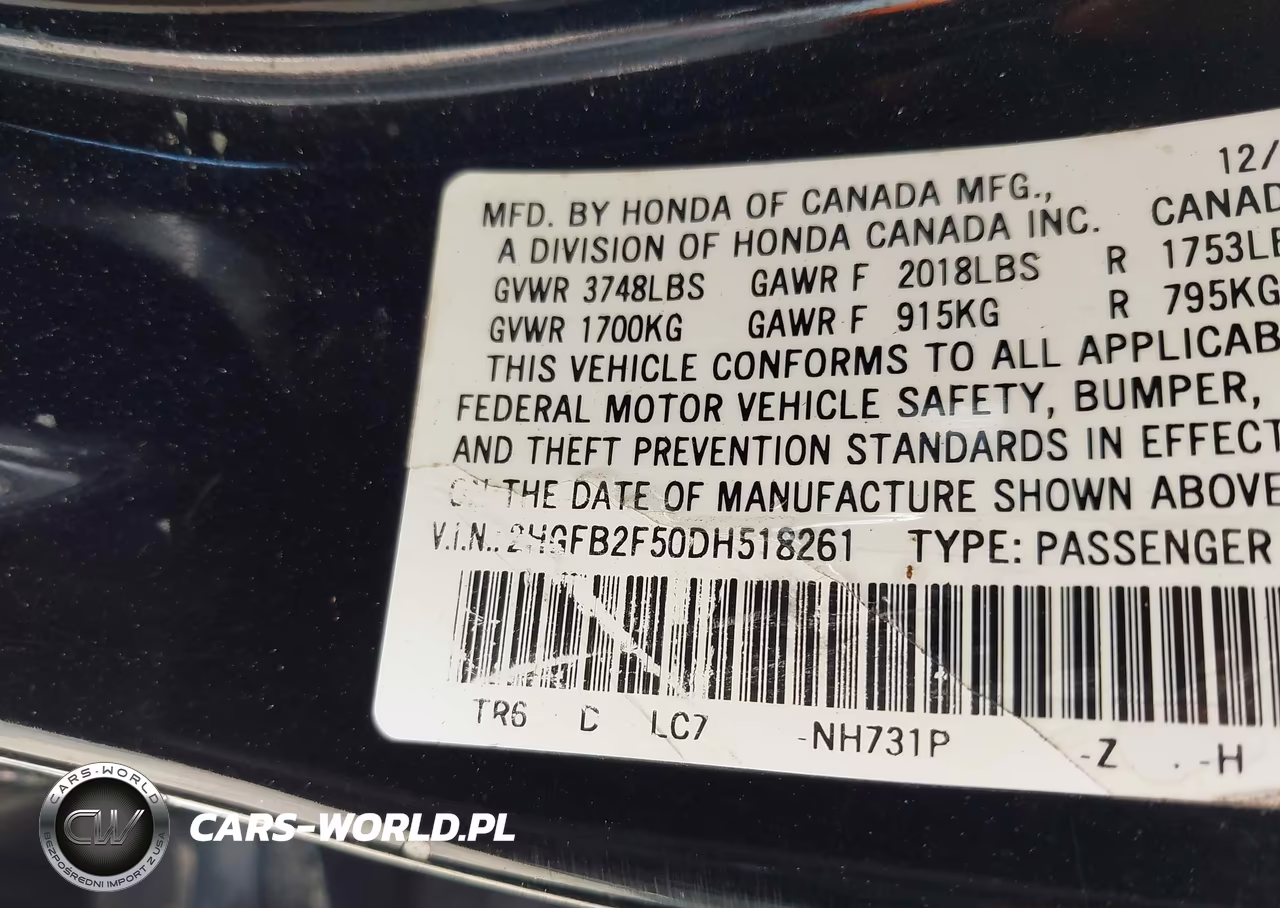 2013 Honda Civic Lx VIN:2HGFB2F50DH518261 - 9