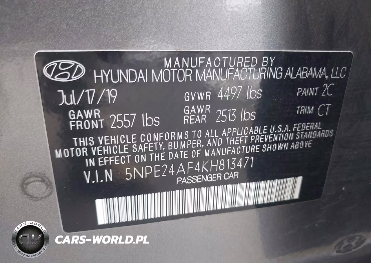 2019 Hyundai Sonata Se VIN:5NPE24AF4KH813471 - 9
