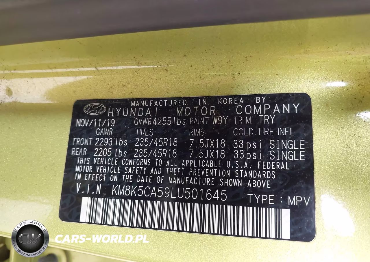 2020 Hyundai Kona Ultimate VIN:KM8K5CA59LU501645 - 9