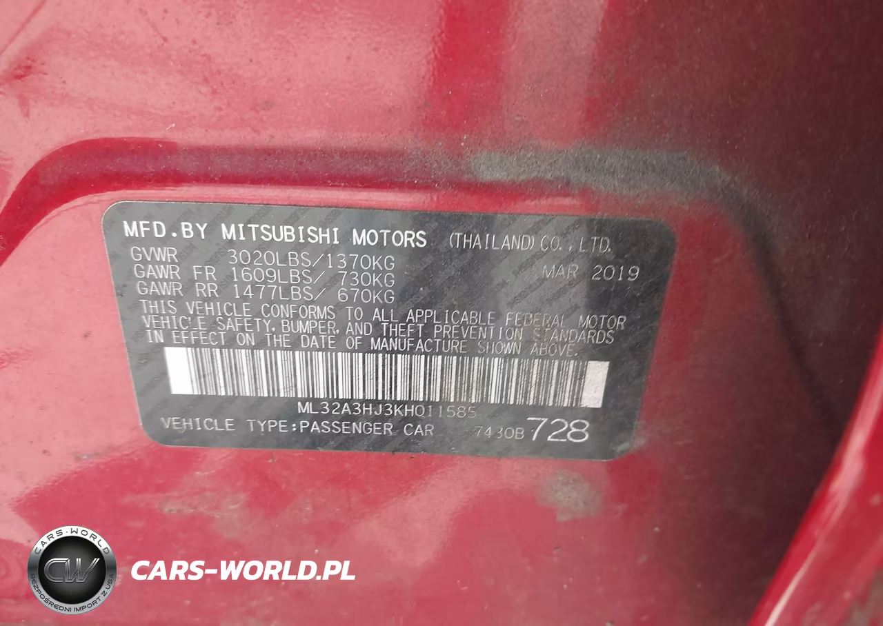 2019 Mitsubishi Mirage Es VIN:ML32A3HJ3KH011585 - 9