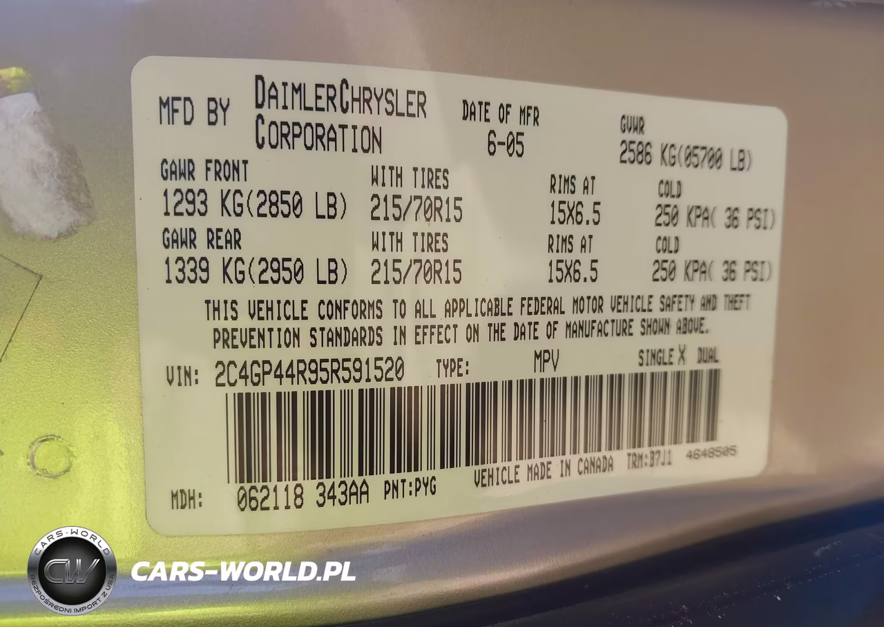 2005 Chrysler Town & Country Lx VIN:2C4GP44R95R591520 - 9