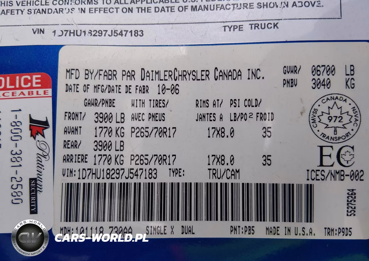 2007 Dodge Ram 1500 St VIN:1D7HU18297J547183 - 9