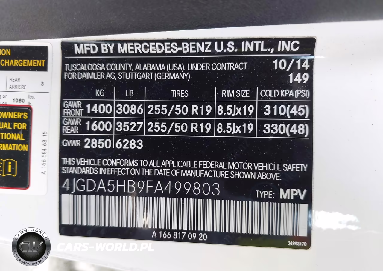 2015 Mercedes-Benz Ml 350 4Matic VIN:4JGDA5HB9FA499803 - 9