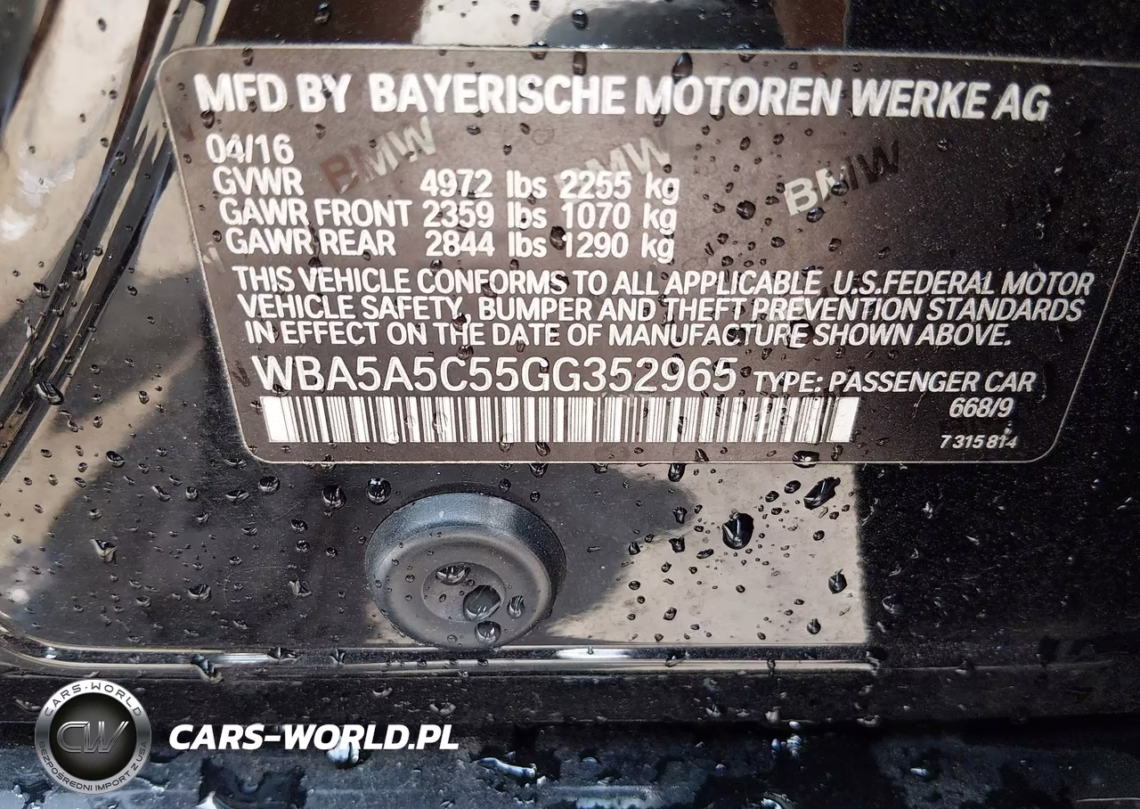 2016 BMW 528I VIN:WBA5A5C55GG352965 - 9