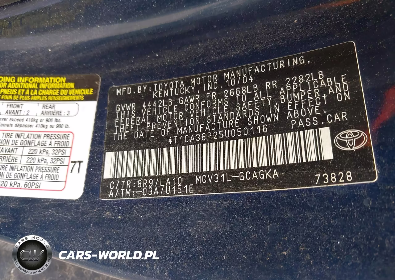 2005 Toyota Camry Solara Sle V6 VIN:4T1CA38P25U050116 - 9