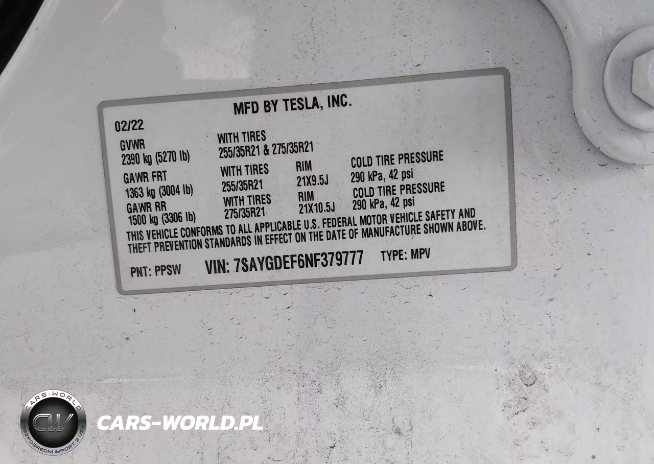 2022 Tesla Model Y Performance Dual Motor All-Wheel Drive VIN:7SAYGDEF6NF379777 - 9