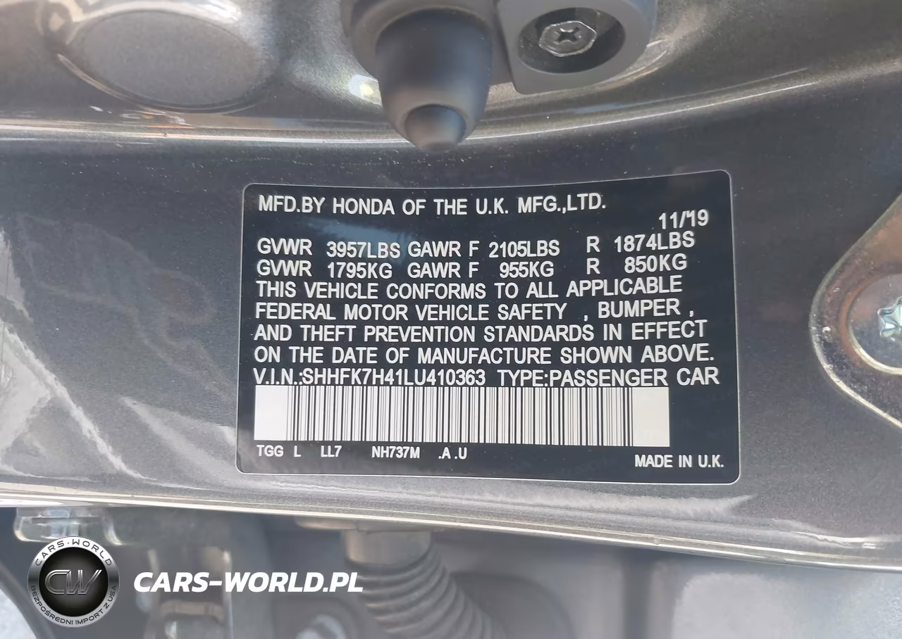 2020 Honda Civic Sport VIN:SHHFK7H41LU410363 - 9