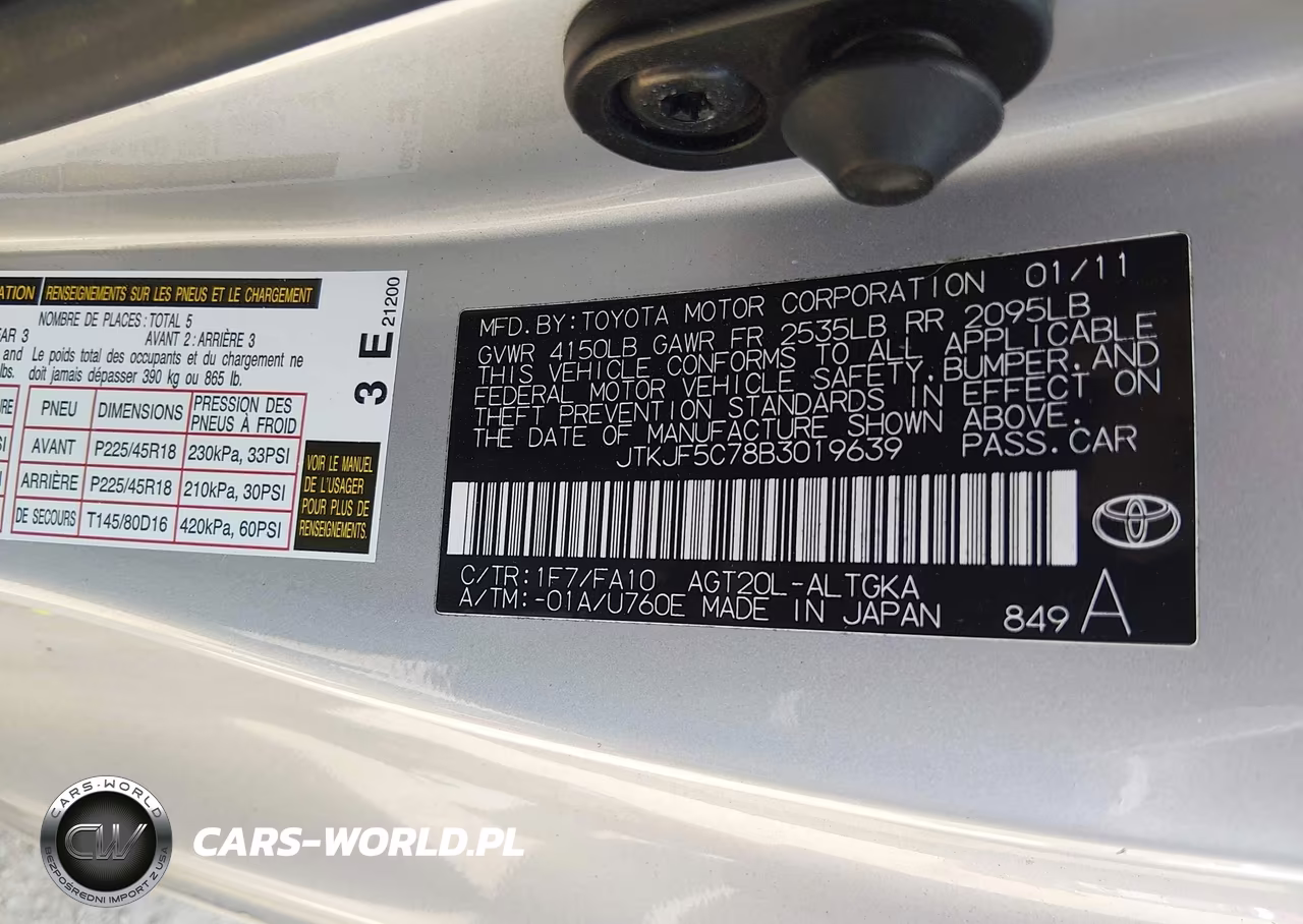 2011 Scion Tc VIN:JTKJF5C78B3019639 - 9