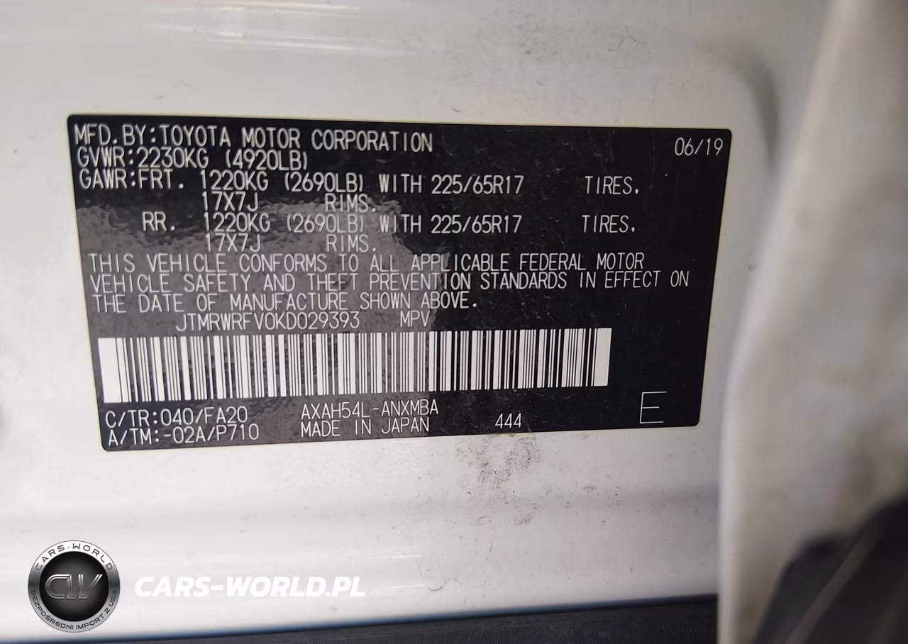 2019 Toyota Rav4 Hybrid Xle VIN:JTMRWRFV0KD029393 - 9