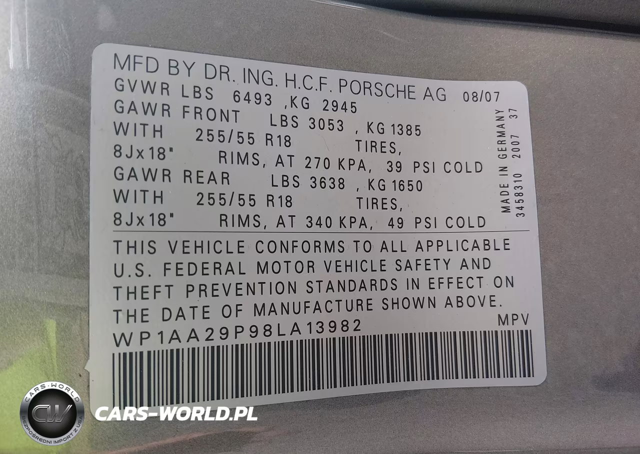 2008 Porsche Cayenne VIN:WP1AA29P98LA13982 - 9