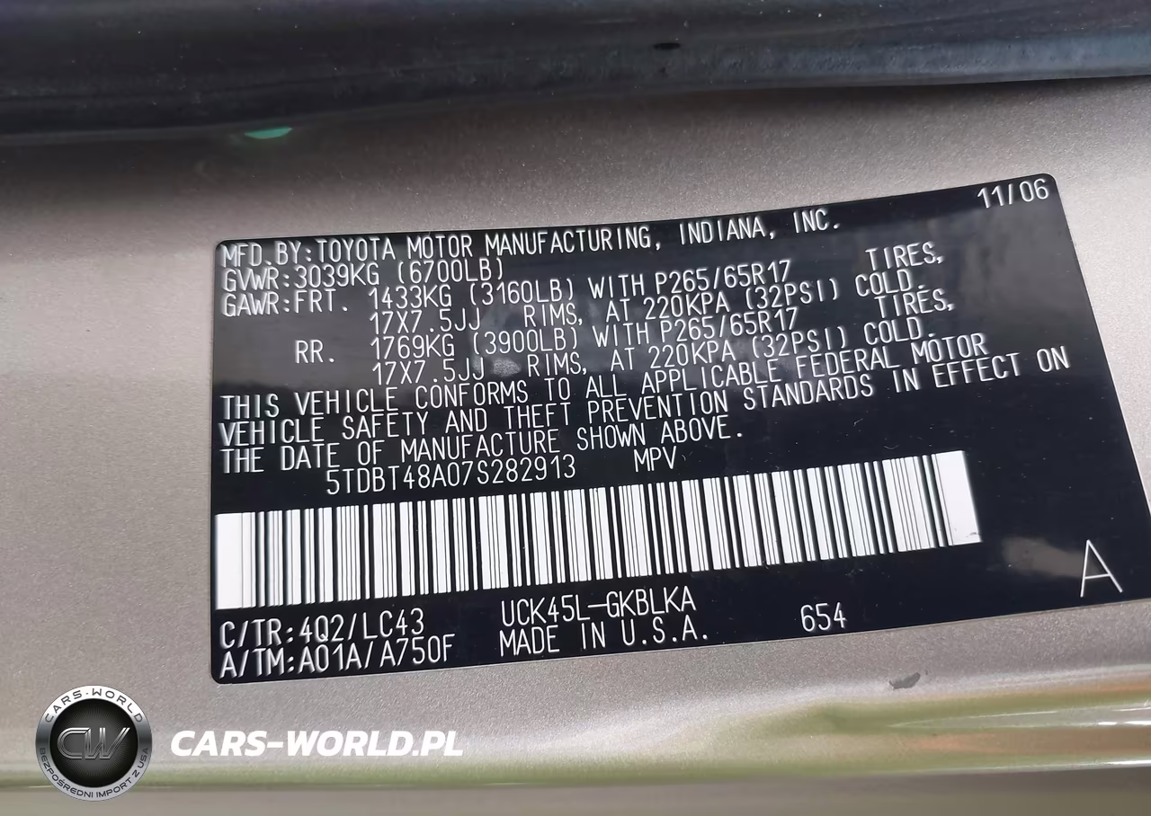 2007 Toyota Sequoia Limited VIN:5TDBT48A07S282913 - 9