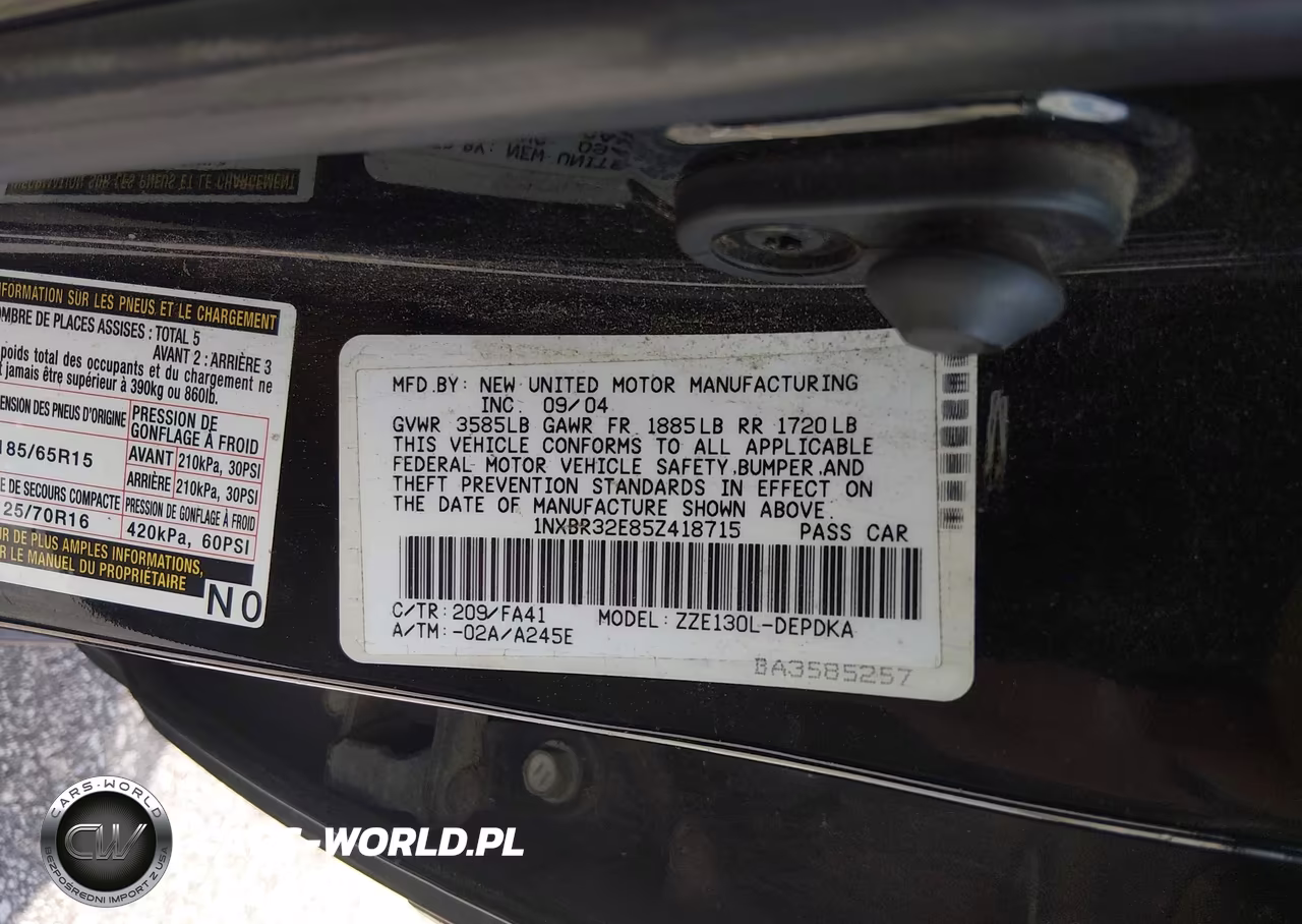 2005 Toyota Corolla Ce VIN:1NXBR32E85Z418715 - 9