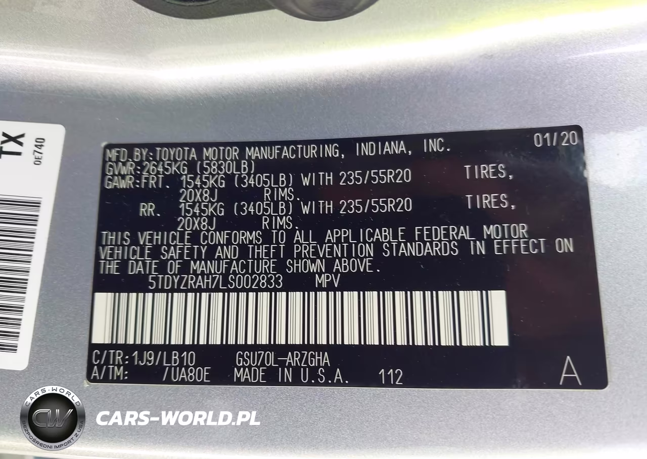 2020 Toyota Highlander Limited VIN:5TDYZRAH7LS002833 - 9