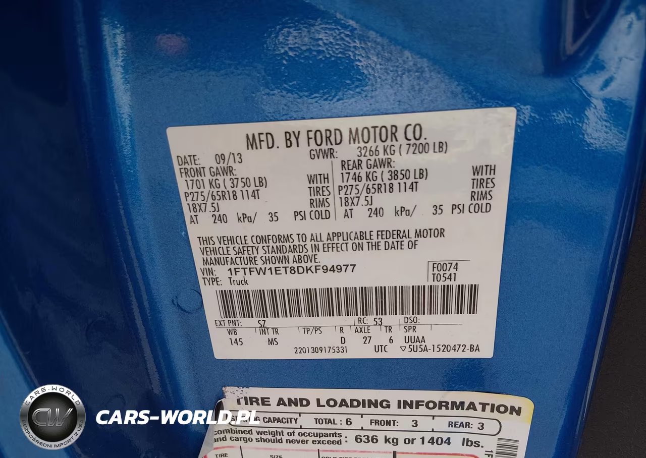 2013 Ford F-150 Xlt VIN:1FTFW1ET8DKF94977 - 9