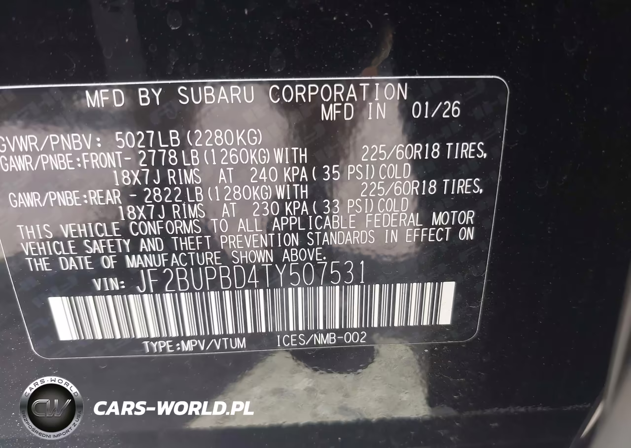 2026 Subaru Outback Premium VIN:JF2BUPBD4TY507531 - 9