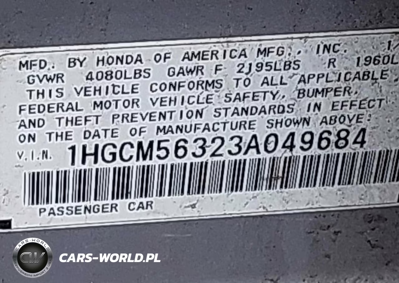 2003 Honda Accord 2.4 Lx VIN:1HGCM56323A049684 - 9