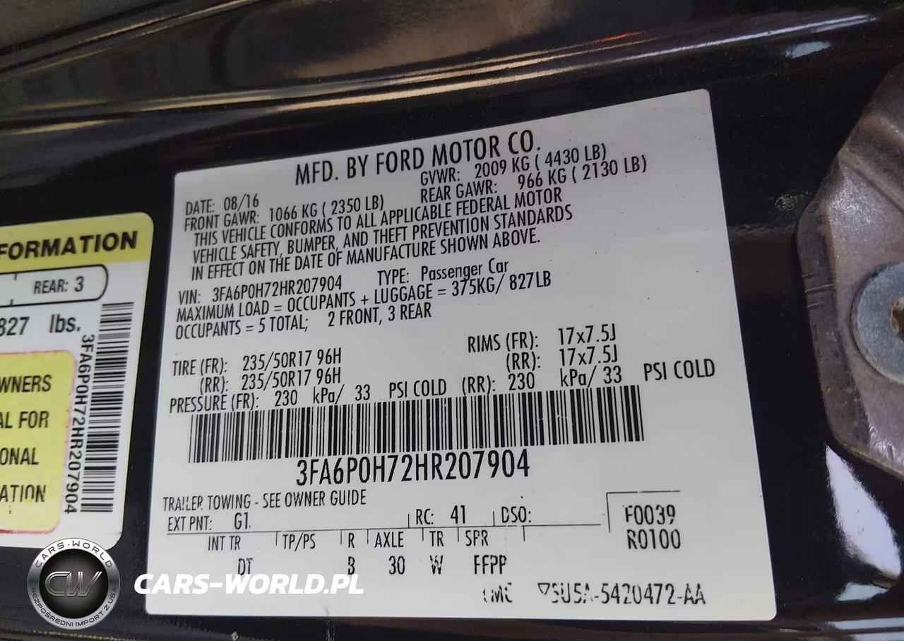 2017 Ford Fusion Se VIN:3FA6P0H72HR207904 - 9