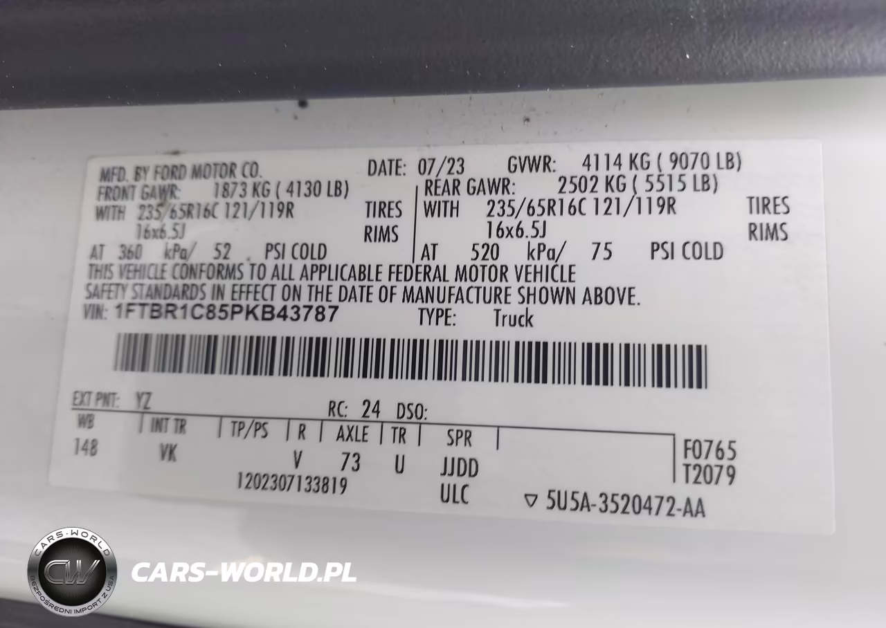 2023 Ford Transit-250 VIN:1FTBR1C85PKB43787 - 9