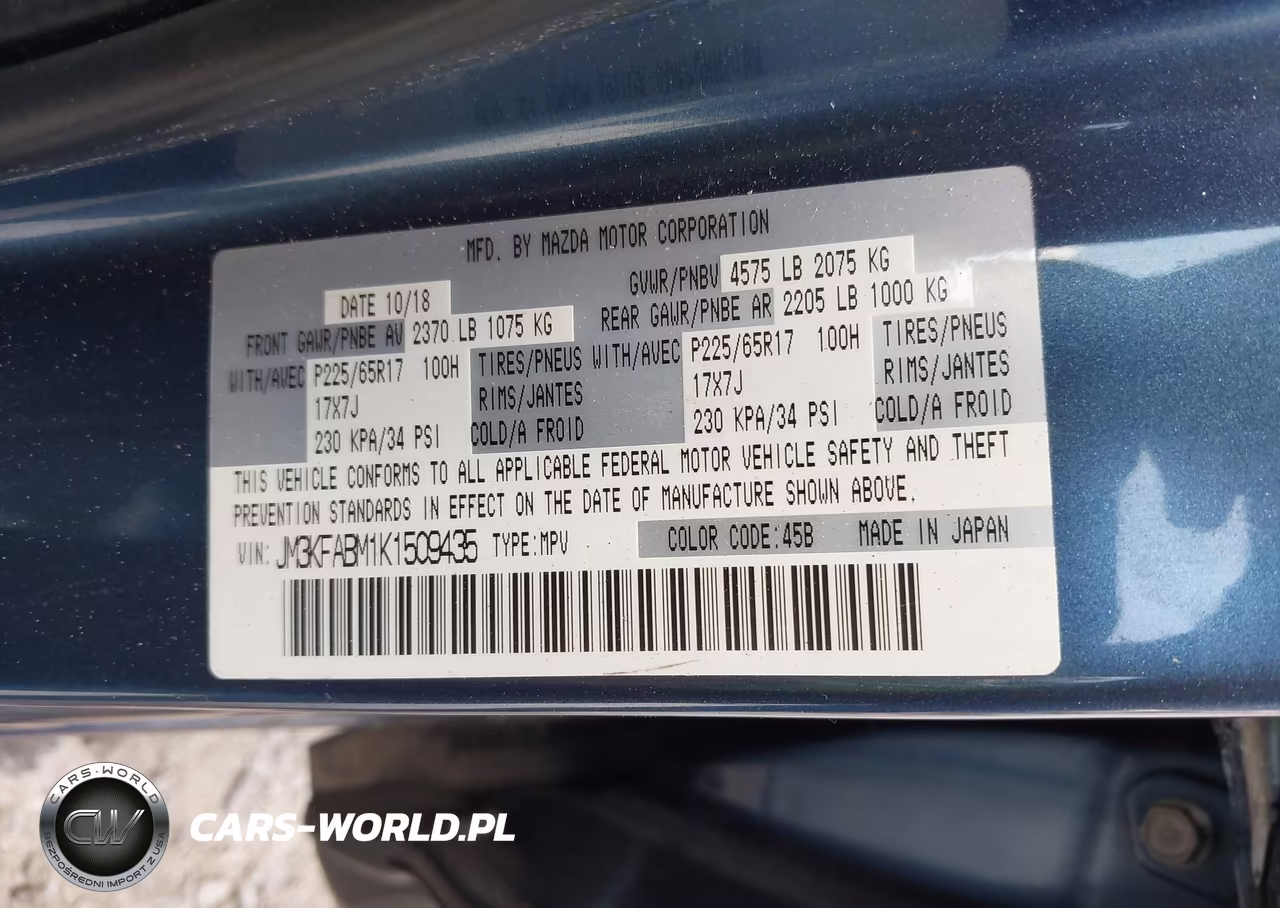 2019 Mazda Cx-5 Sport VIN:JM3KFABM1K1509435 - 9