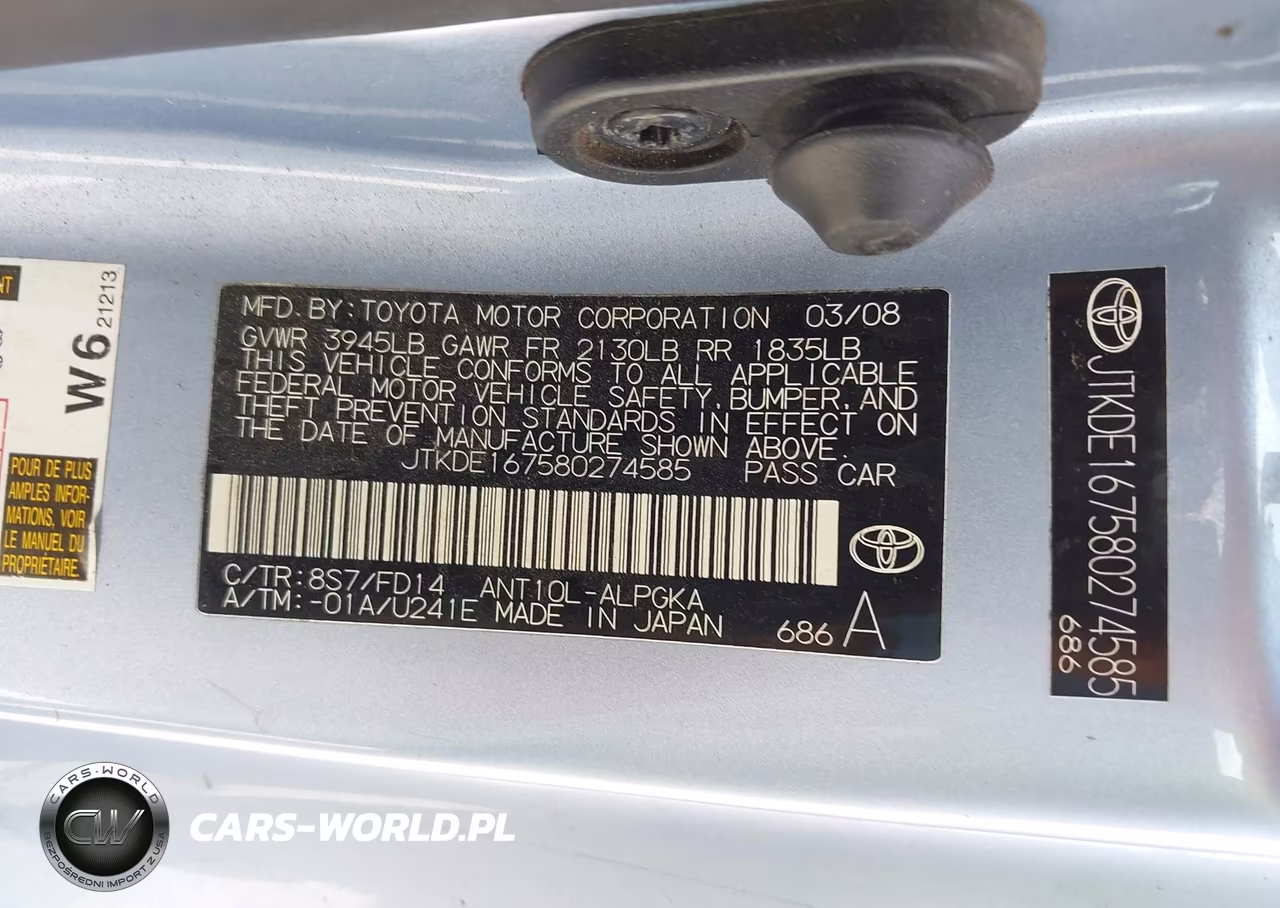 2008 Scion Tc VIN:JTKDE167580274585 - 9