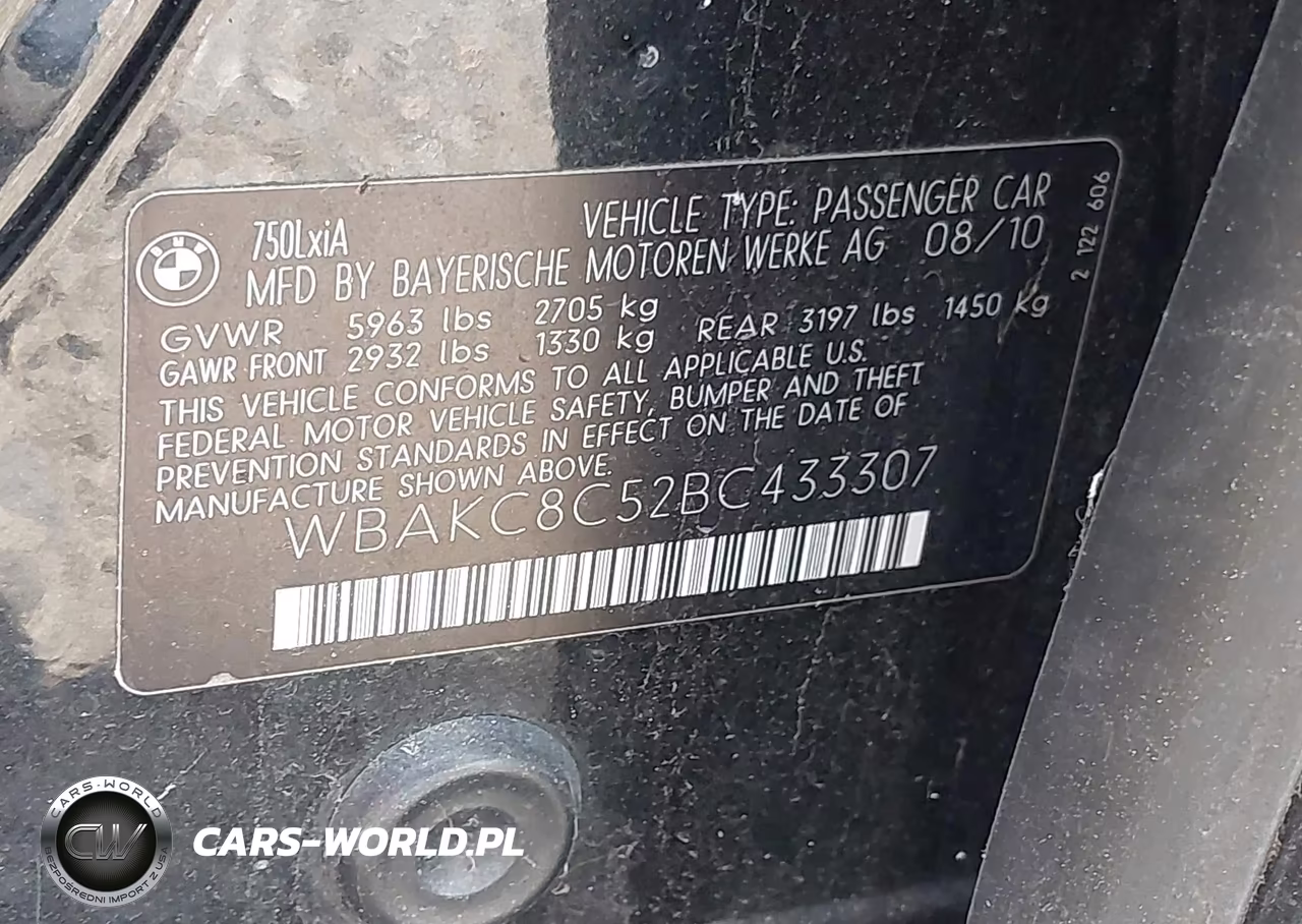 2011 BMW 750Li xDrive VIN:WBAKC8C52BC433307 - 9