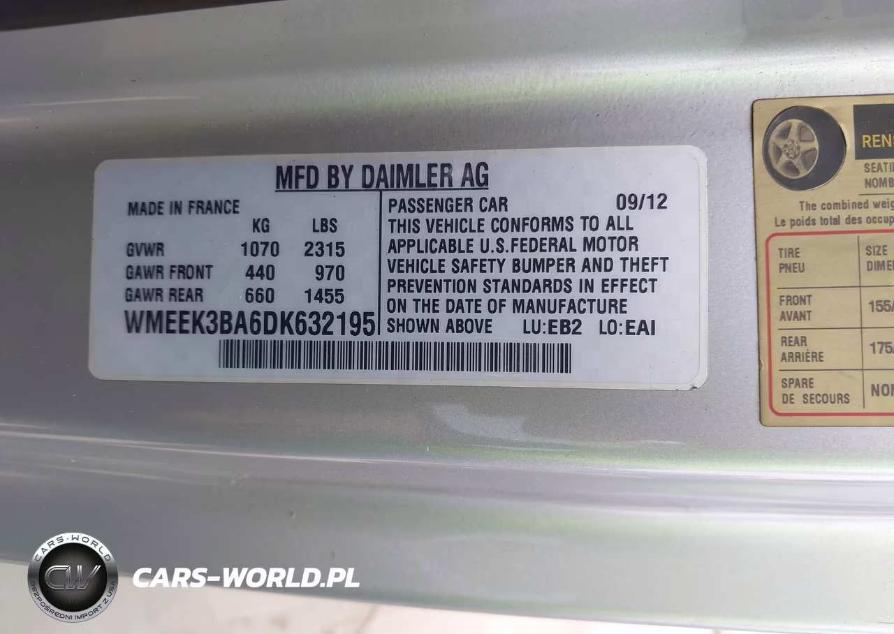 2013 Smart Fortwo Passion VIN:WMEEK3BA6DK632195 - 9