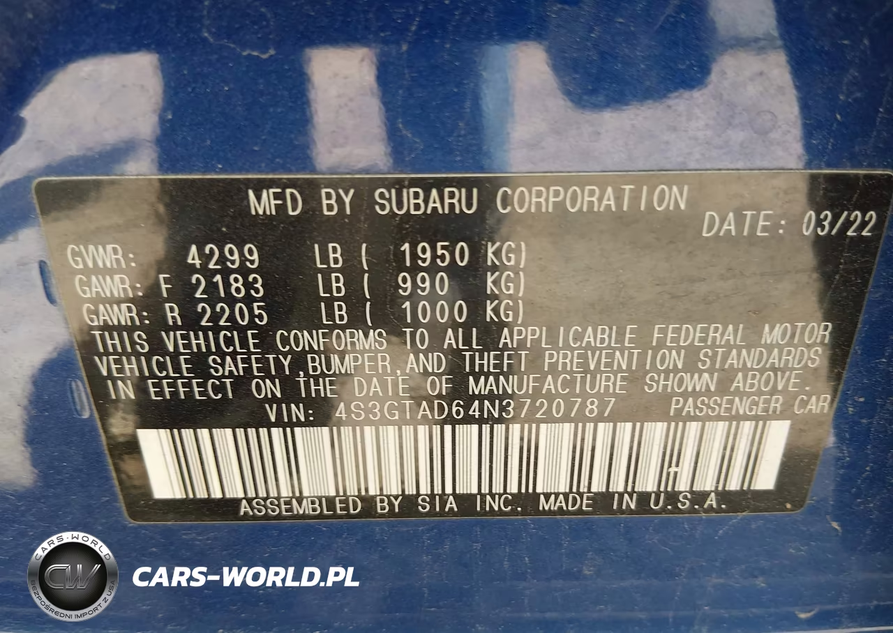 2022 Subaru Impreza Premium 5-Door VIN:4S3GTAD64N3720787 - 9