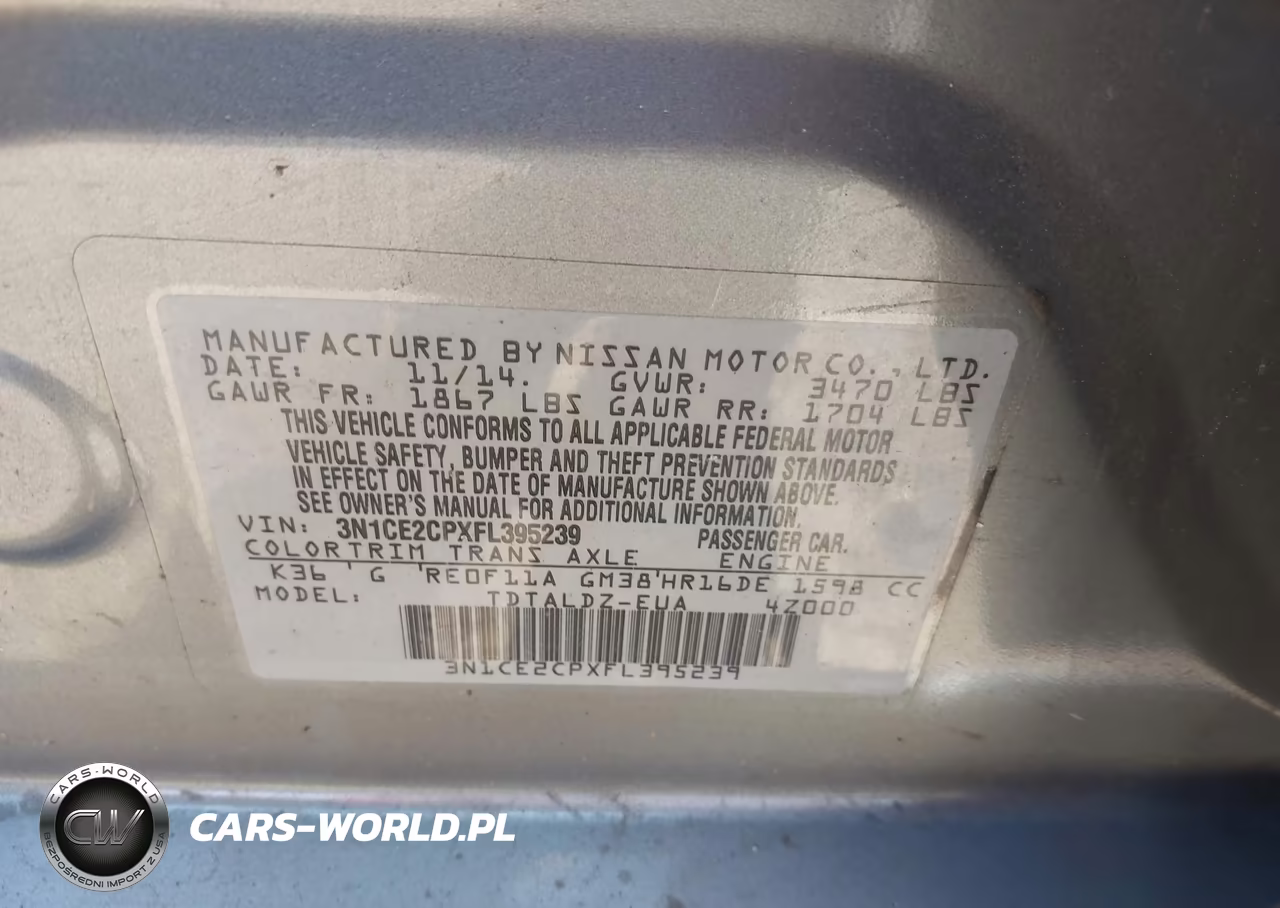 2015 Nissan Versa Note S (Sr)-S Plus-Sl-Sr-Sv VIN:3N1CE2CPXFL395239 - 9