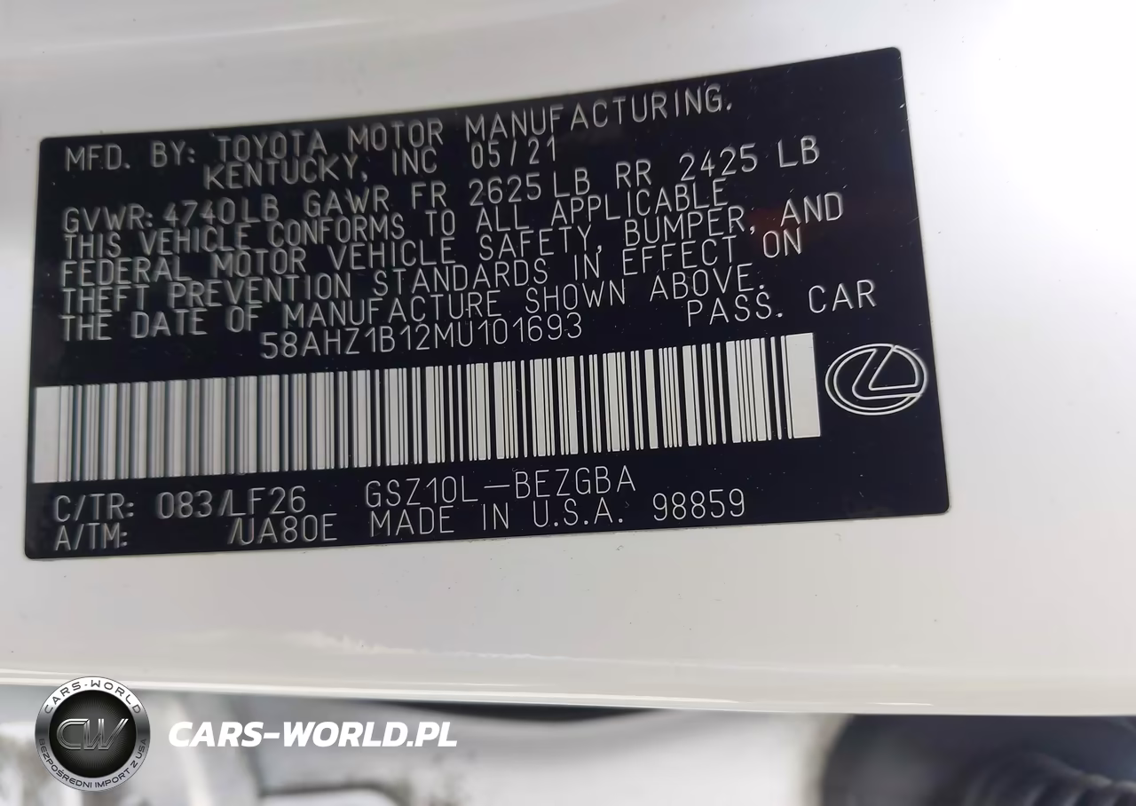 2021 Lexus Es 350 F Sport VIN:58AHZ1B12MU101693 - 9