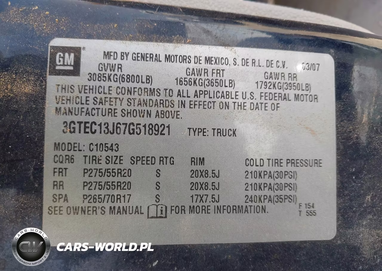 2007 GMC Sierra 1500 Sle1 VIN:3GTEC13J67G518921 - 9