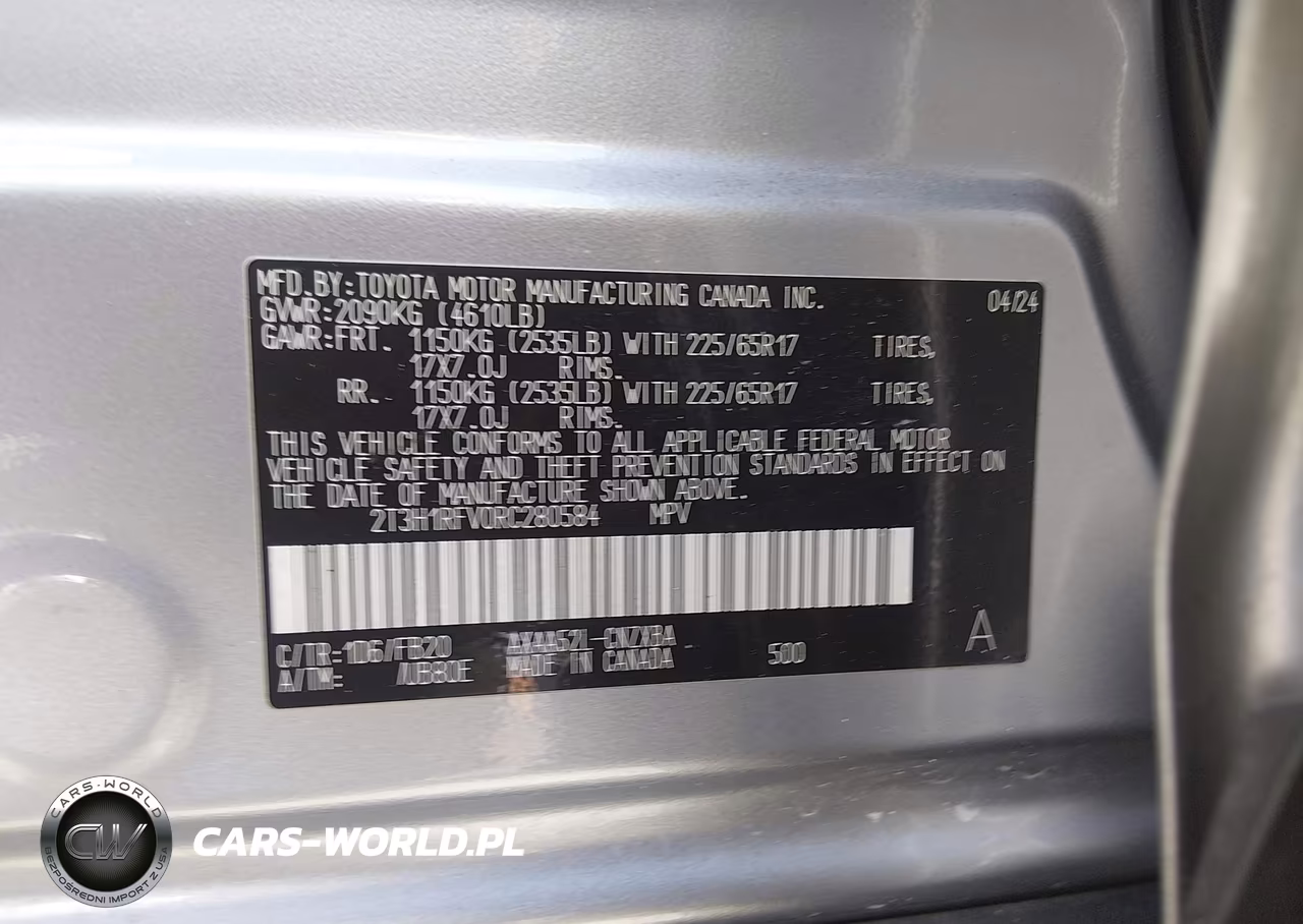 2024 Toyota Rav4 Le VIN:2T3H1RFV0RC280584 - 9
